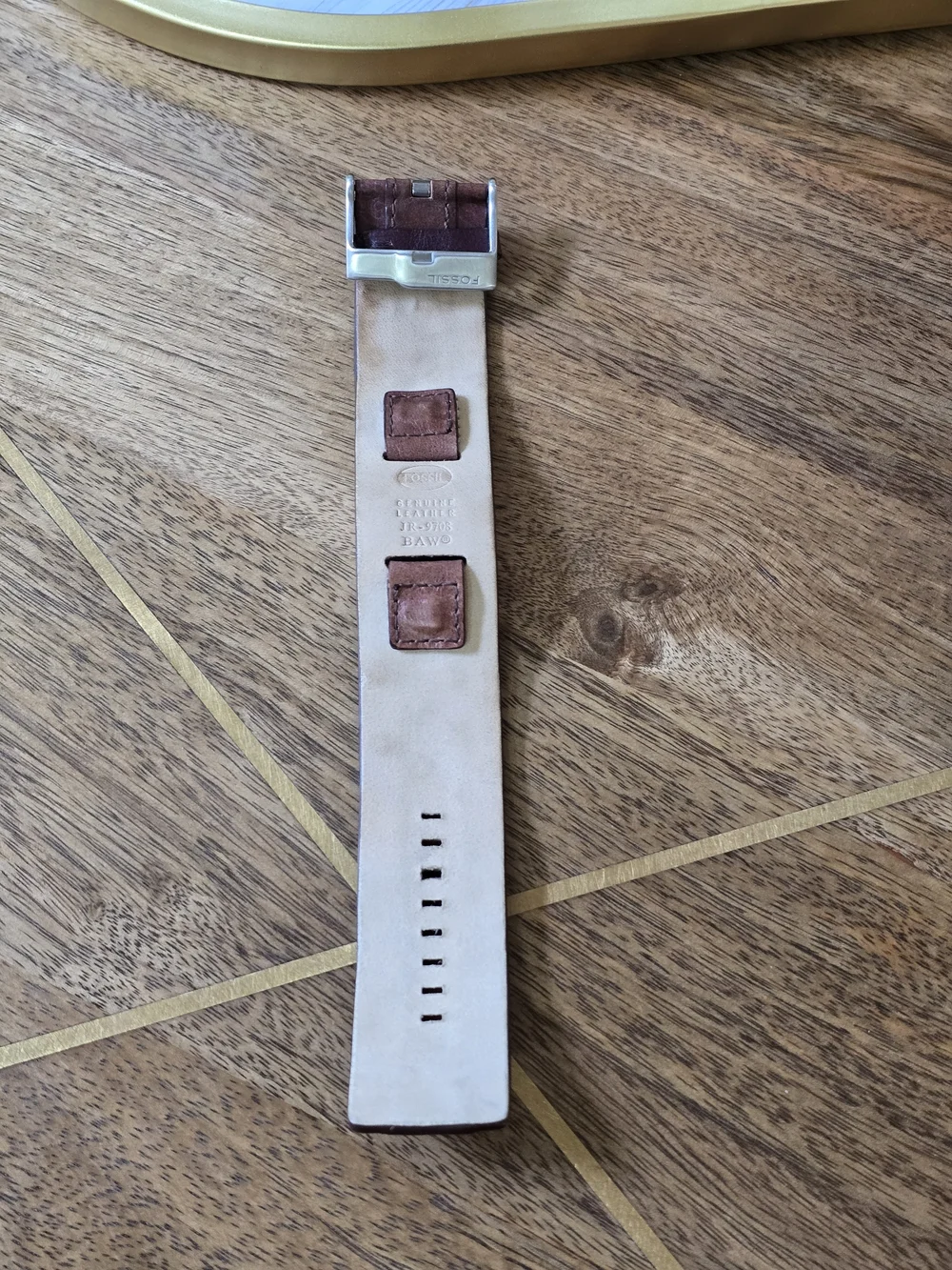 Fossil Women's Brown Studded Leather Cuff Watch